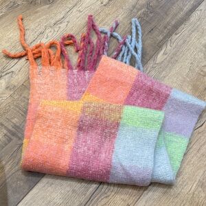 Old Navy Multicolor Plaid Scarf with Fringe